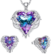 Angel Wing Love Heart Necklace and Earrings Set