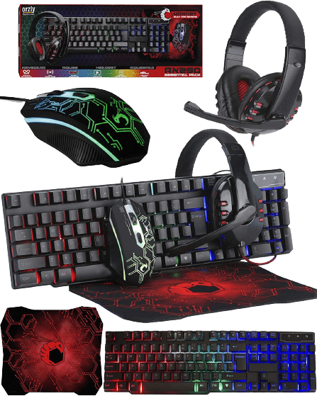 Gaming LED Wired Keyboard, Mouse, and Headset