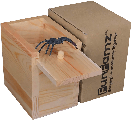 Spider in Funny Wooden Prank Box - Gag Gift