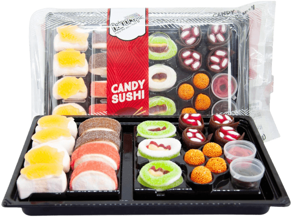 Raindrops Gummy Candy Sushi Rolls Bento Box