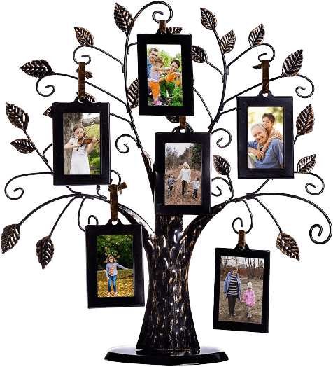 Family Tree Picture Frame Stand with 6 Hanging Frames