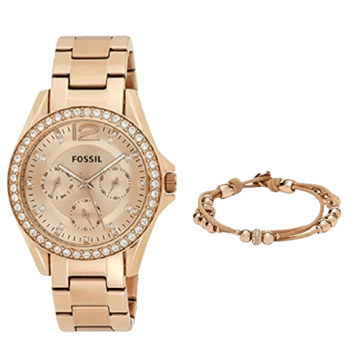Fossil Stainless Steel Crystal Multifunction Quartz Watch