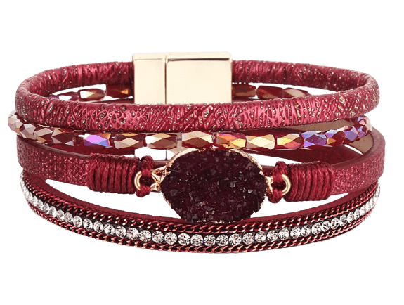 Leather Wrap Bracelet with Magnetic Clasp
