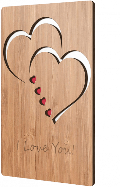 Classic Hearts Wooden Card