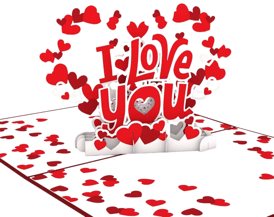 Love You Pop Up - 3D Valentine Greeting Cards
