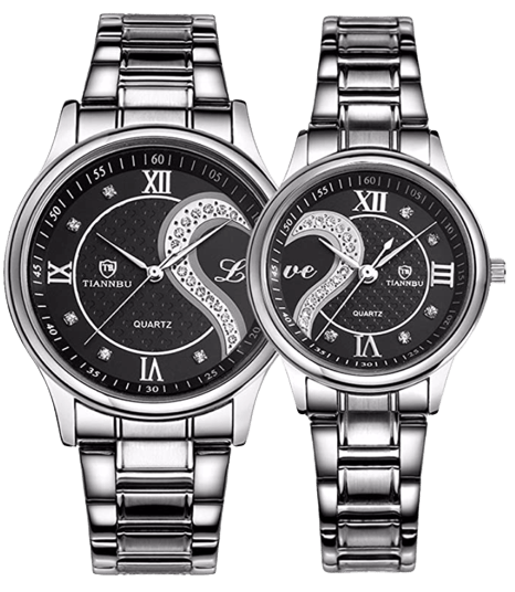 Stainless Steel His and Hers Wrist Watches