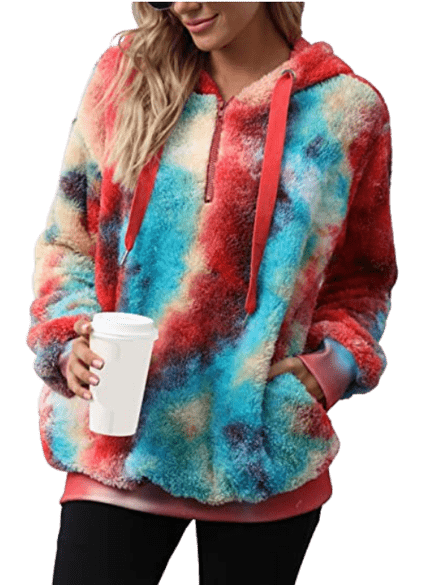 Women's Sherpa Fuzzy Fleece Oversized Hoodie with Pockets
