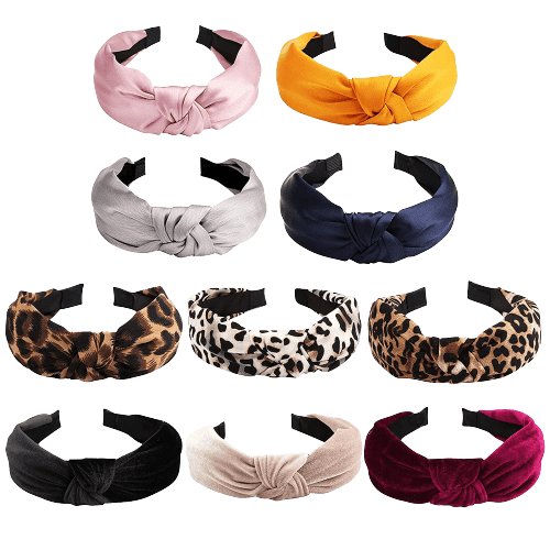 10 Pack Top Knot Headbands