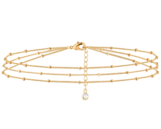 14K Gold Tiny Pearl Charm Bracelet