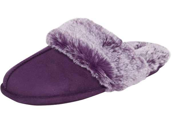 Women's Comfy Faux Fur Memory Foam House Slippers