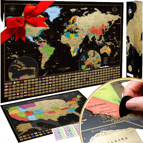 Scratch Off Map of the World & USA