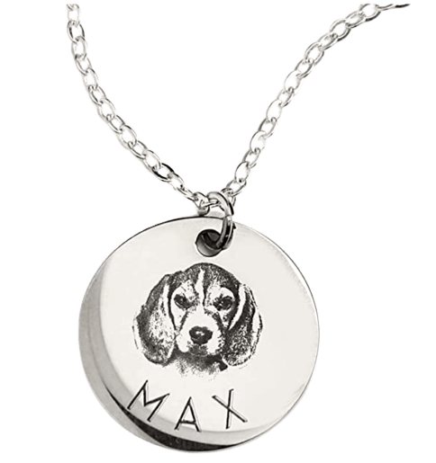 Customized Pet Portrait Silver Necklace