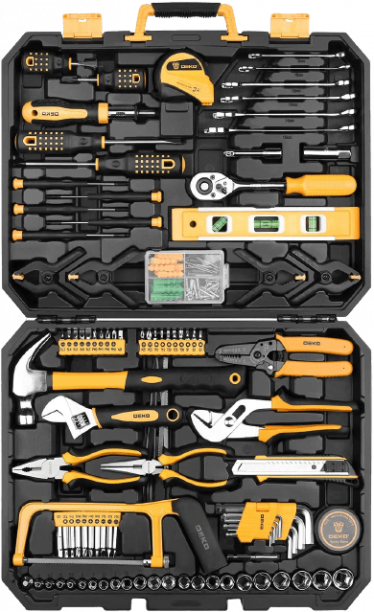 168 Piece Mixed Hand Tool Kit with Storage Case