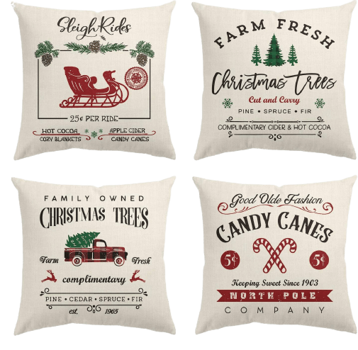 Christmas Holiday Rustic Cushion Cover Set