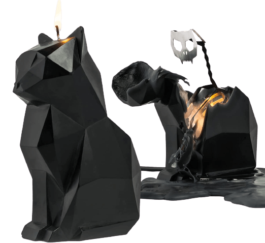 Long-burning Metal Cat Skeleton Candle