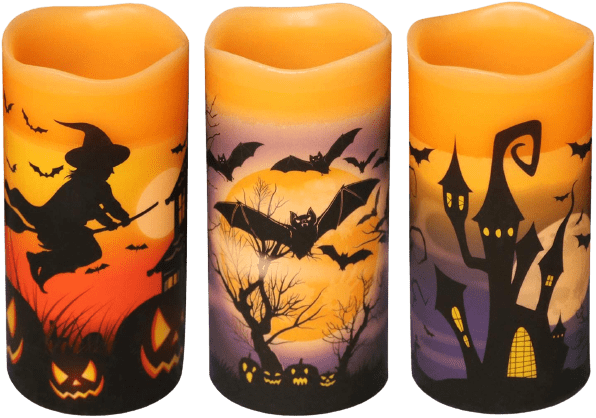 Halloween Flameless Pillar LED Candles