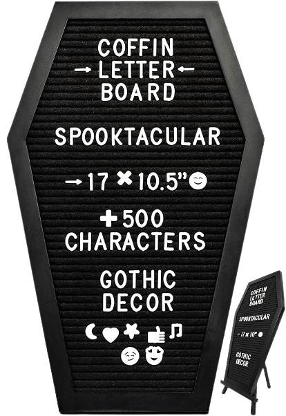 Gothic Coffin Letter Board for Spooky Messages
