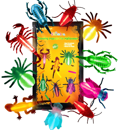 60pcs Glow in The Dark Critter Toys
