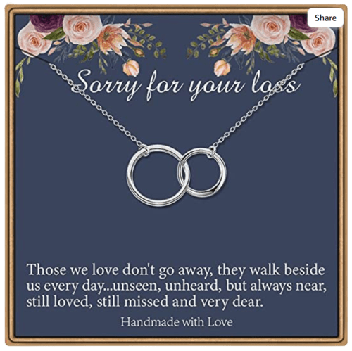 Sorry for Your Loss Infinity Circle Necklace