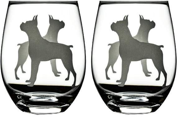 Boxer Set of 2 Stemless Wine Glasses