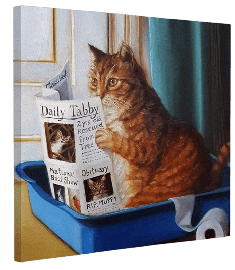 Cat Reading Newspaper Wall Art