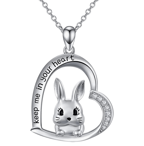 Rabbit Heart Pendant Necklace